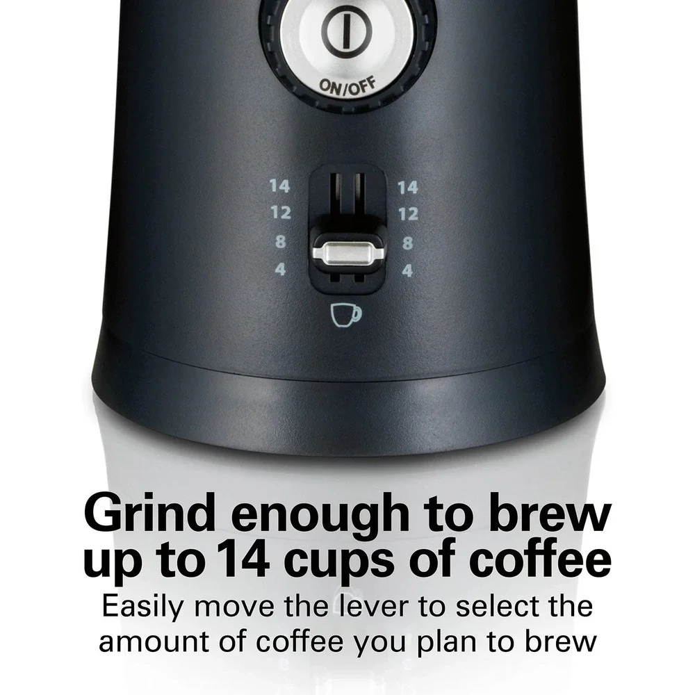 Hamilton Beach Coffee Grinder Custom Grind Black New Open Box 80393FG 14 Cup